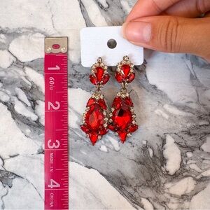 Red Crystal/Rhinestone Earrings